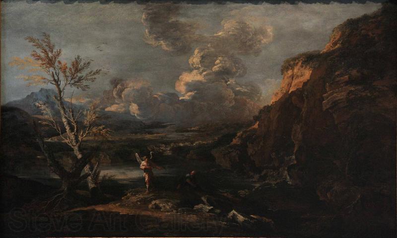 Salvator Rosa Landscape with Tobit and the angel Norge oil painting art